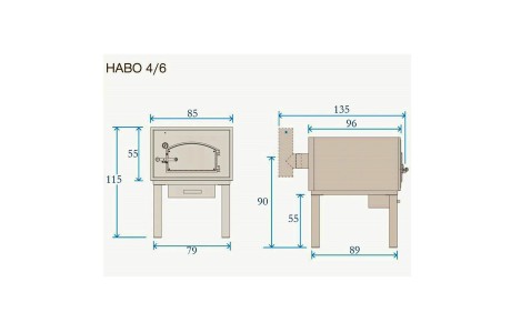 Häussler Holzbackofen Habo 4/6 3/300100 Maße