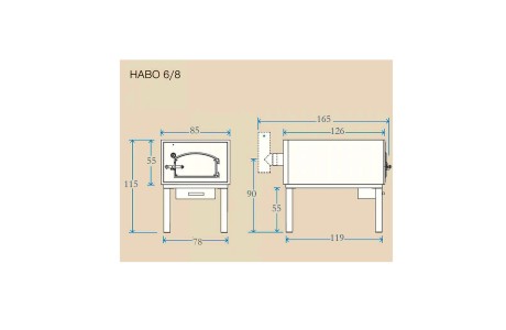 Häussler Holzbackofen Habo 6/8 3/300101 Maße