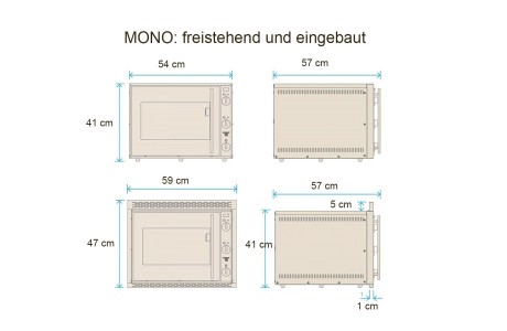 Häussler Elektrosteinbackofen MONO freistehend und eingebaut